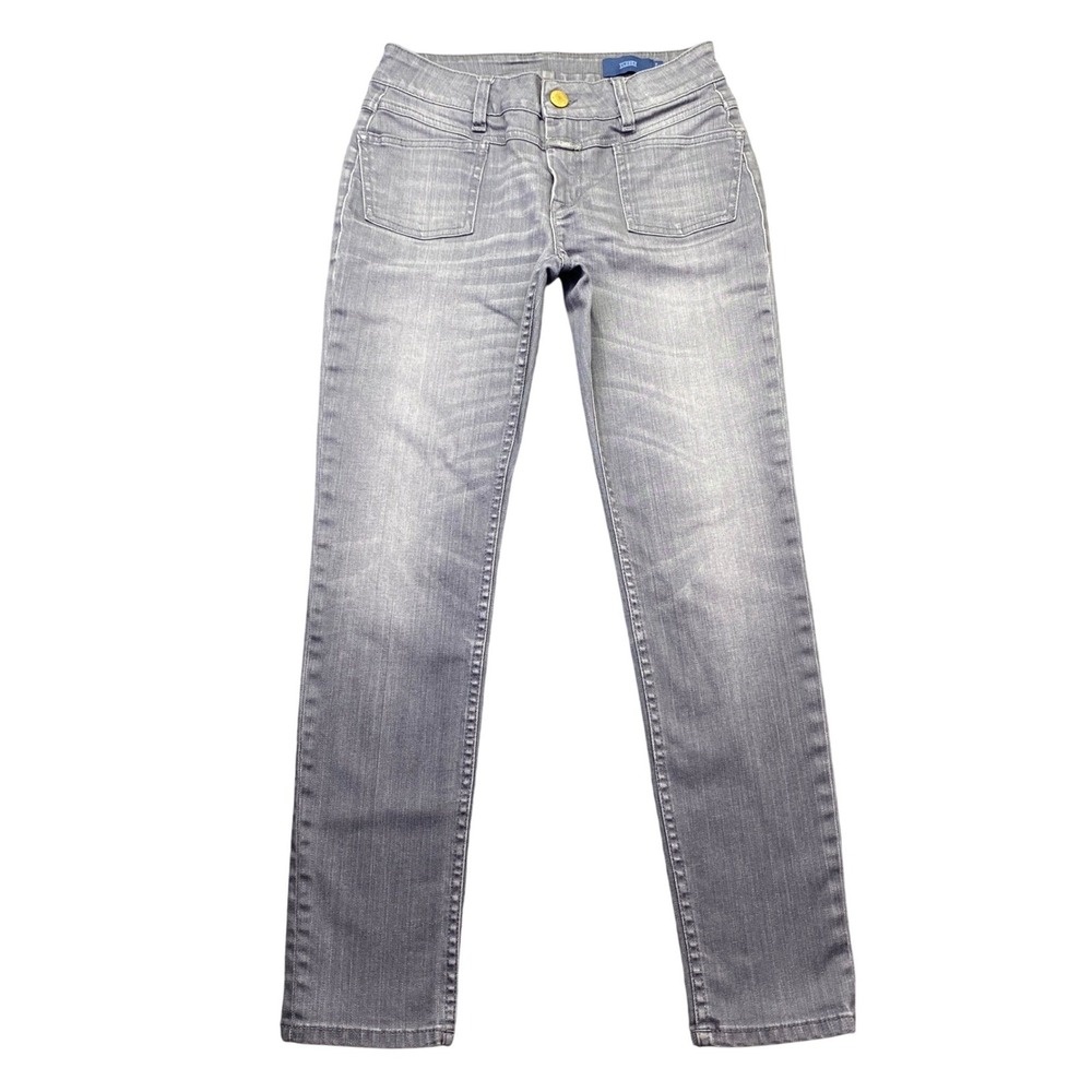 Closed Grey Slim Fit Jeans Made in Italy Size 25 Low Rise Faded Denim Grunge